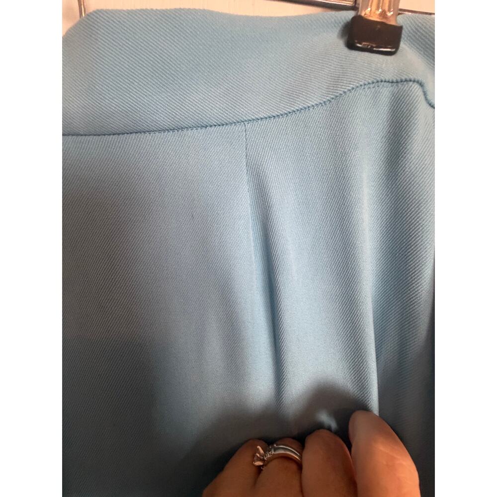 Vintage Lauren Ralph Lauren 100% Silk Sea Blue High Rise Wide Leg Pants Sz 8 NWT - Picture 12 of 12